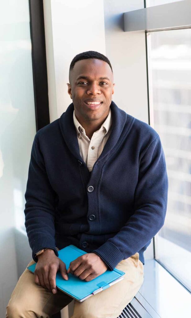 Businessman holding a tablet