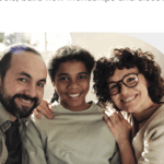 A family of three people